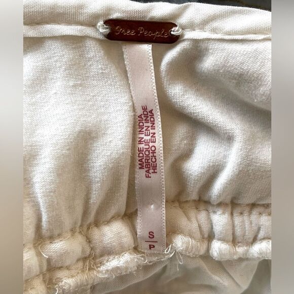 Free people Soleil wide leg cream jumpsuit romper gauzy cotton and crochet small - Picture 10 of 13